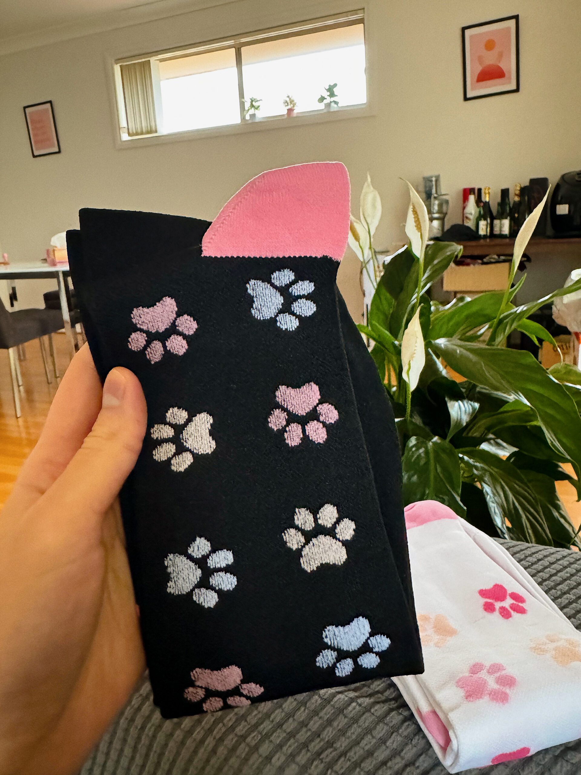 VỚ Y KHOA ĐEN HOẠ TIẾT CHÂN MÈO - Hình ảnh 3